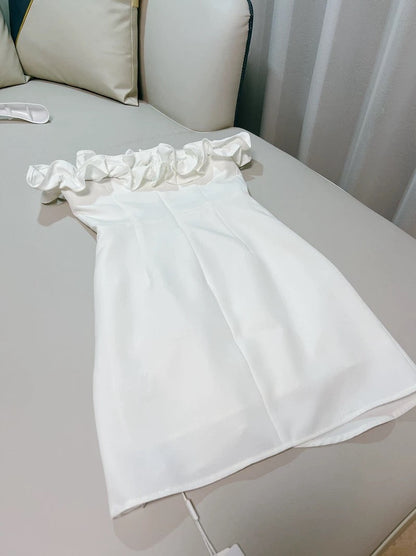 Sexy Sheath Off The Shoulder White Satin Short Homecoming Dresses 18th Birthday Outfit C2185