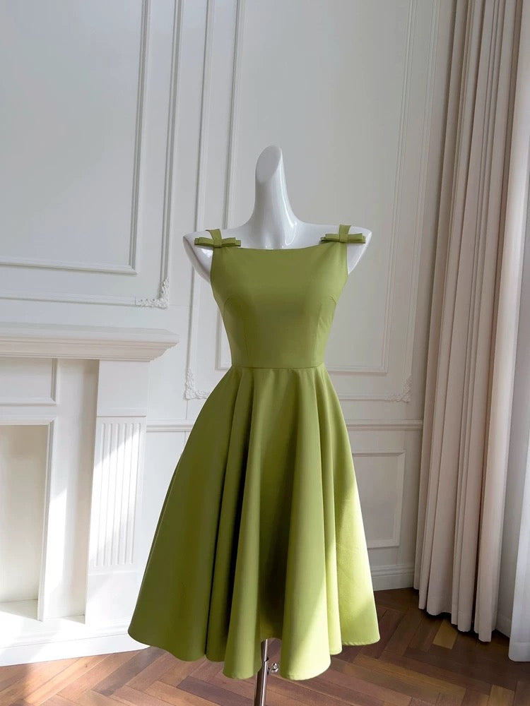 Simple A line Straps Green Short Homecoming Dresses Birthday Outfit C2292