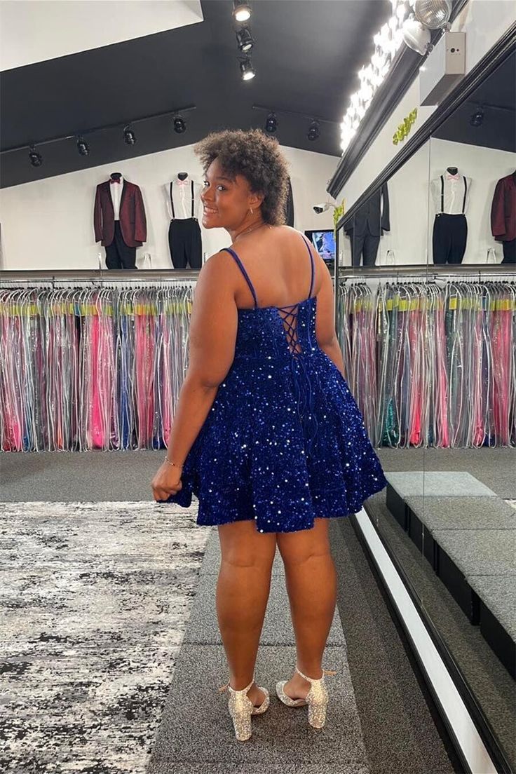 Sexy Sequin Scoop A-line Short Homecoming Dress C2436