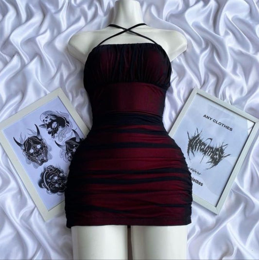 Simple Sheath Halter Black Burgundy Homecoming Dresses Short Cocktail Dress With Ruffles C2559