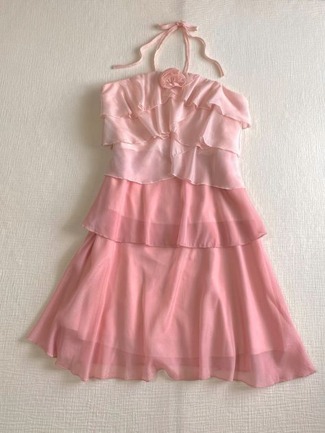 20th Birthday A line Halter Pink Chiffon Layers Homecoming Dresses Short Party Dress C2937