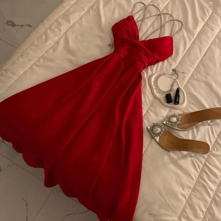 20th Birthday A line Spaghetti Straps Red Homecoming Dresses Knee Length Party Dress C2965