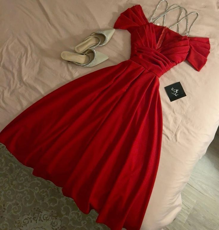 18th Birthday A line Spaghetti Straps Red Homecoming Dresses Knee Length Party Dress C2971