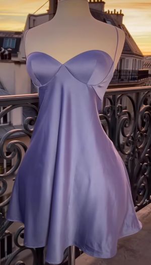 Sexy A line Halter Lilac Short Homecoming Dresses Cocktail Dress C1934