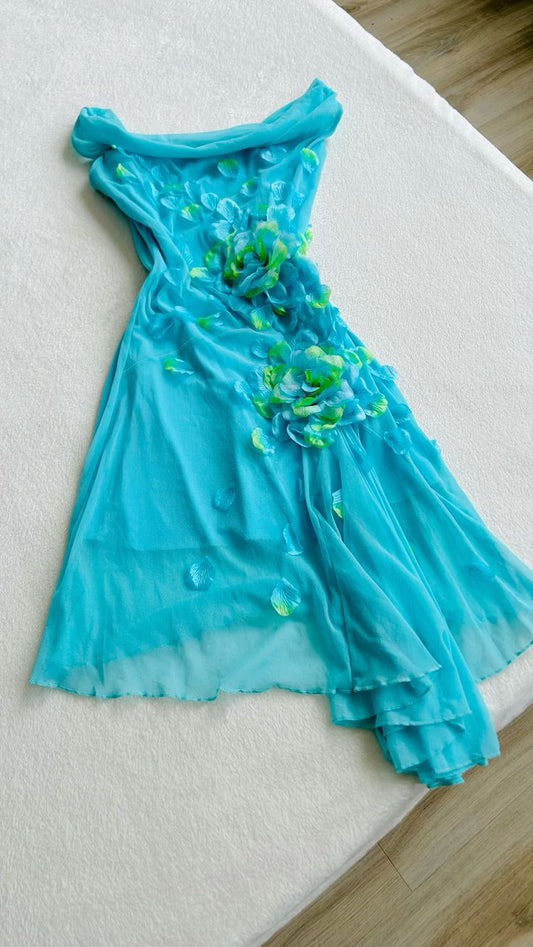 16th Birthday A Line Off The Shoulder Blue Homecoming Dresses Short Party Dress C3016