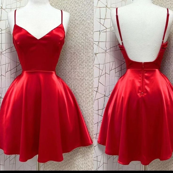 16th Birthday A Line Spaghetti Straps Red Homecoming Dresses Short Party Dress C3068