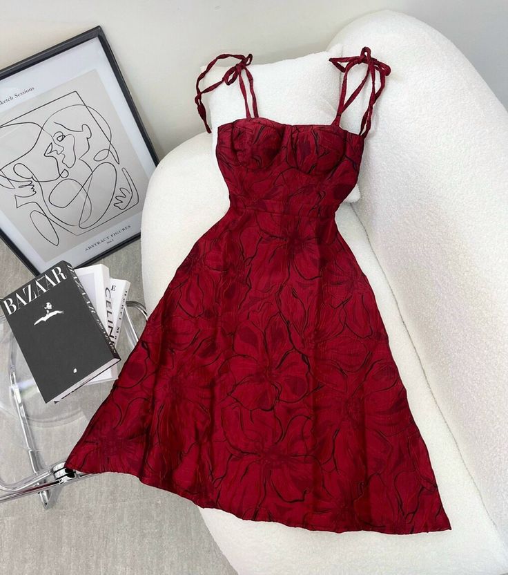 Cute A line Spaghetti Straps Red Homecoming Dress Party Dress C3360