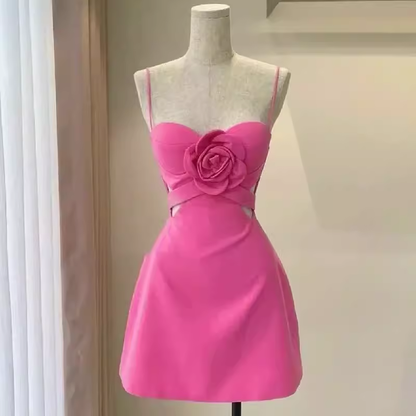 Elegant A Line Straps Pink 18th Birthday Dress Short Homecoming Dresses C519