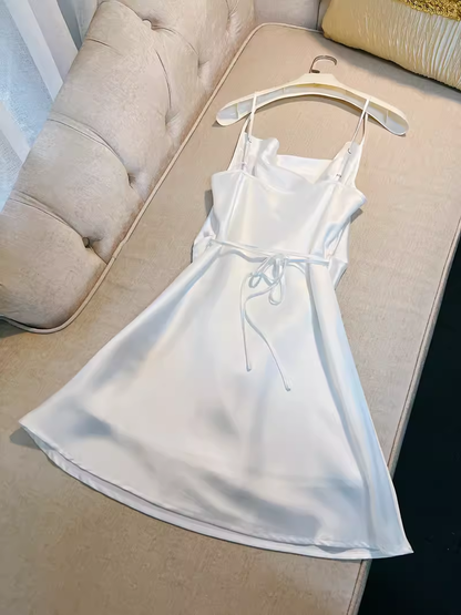 Simple A Line Straps White Homecoming Dress 21st Birthday Outfit C976