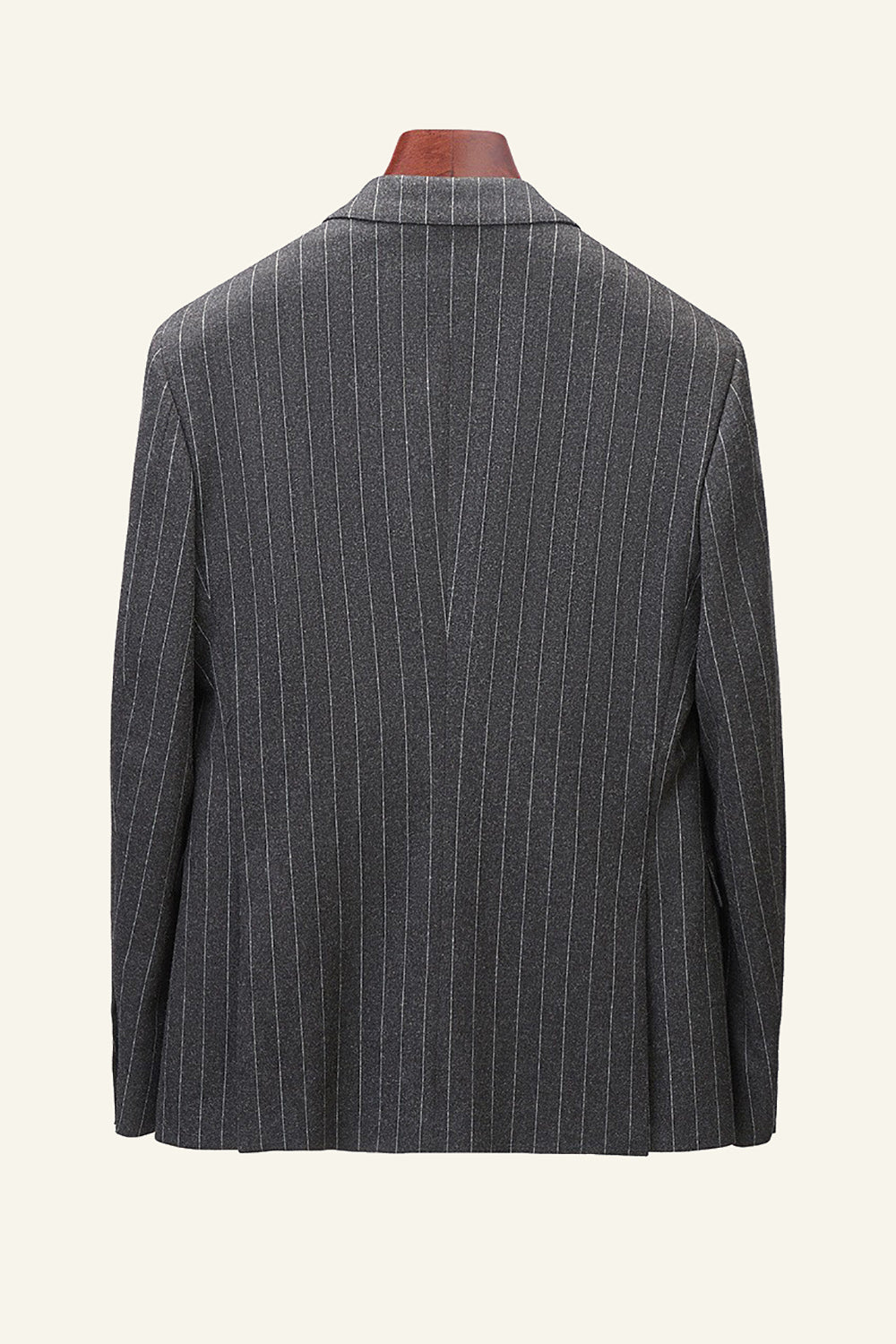 Dark Grey Tweed Pinstriped 2 Piece Men Wedding Suits