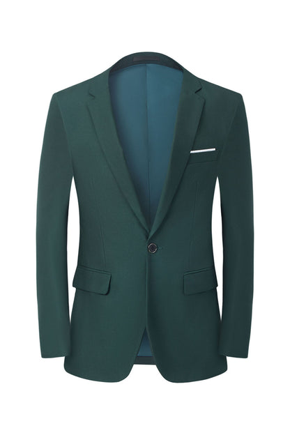 Men's Dark Green 2-Piece Notched Lapel Slim Fit Wedding Suits