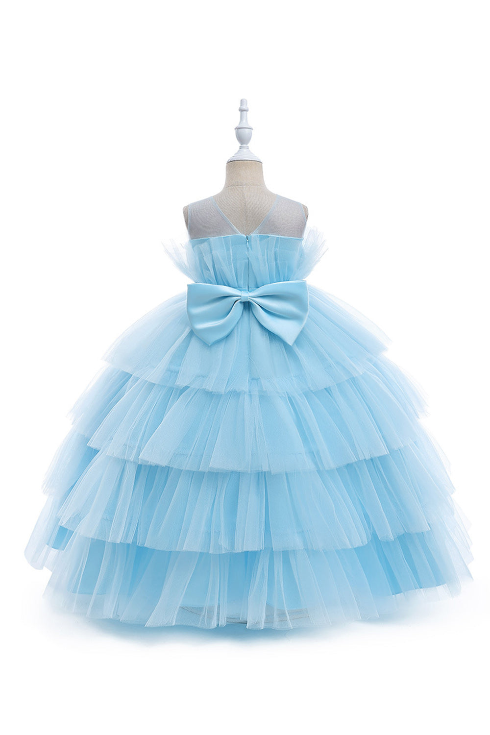 Pink Tulle A Line Flower Girl Dress with Bow