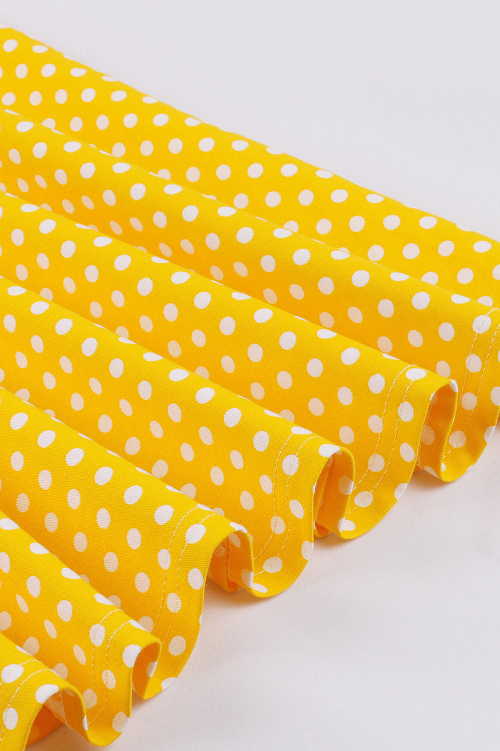 Yellow Polka Dots Square Neck Vintage Dress