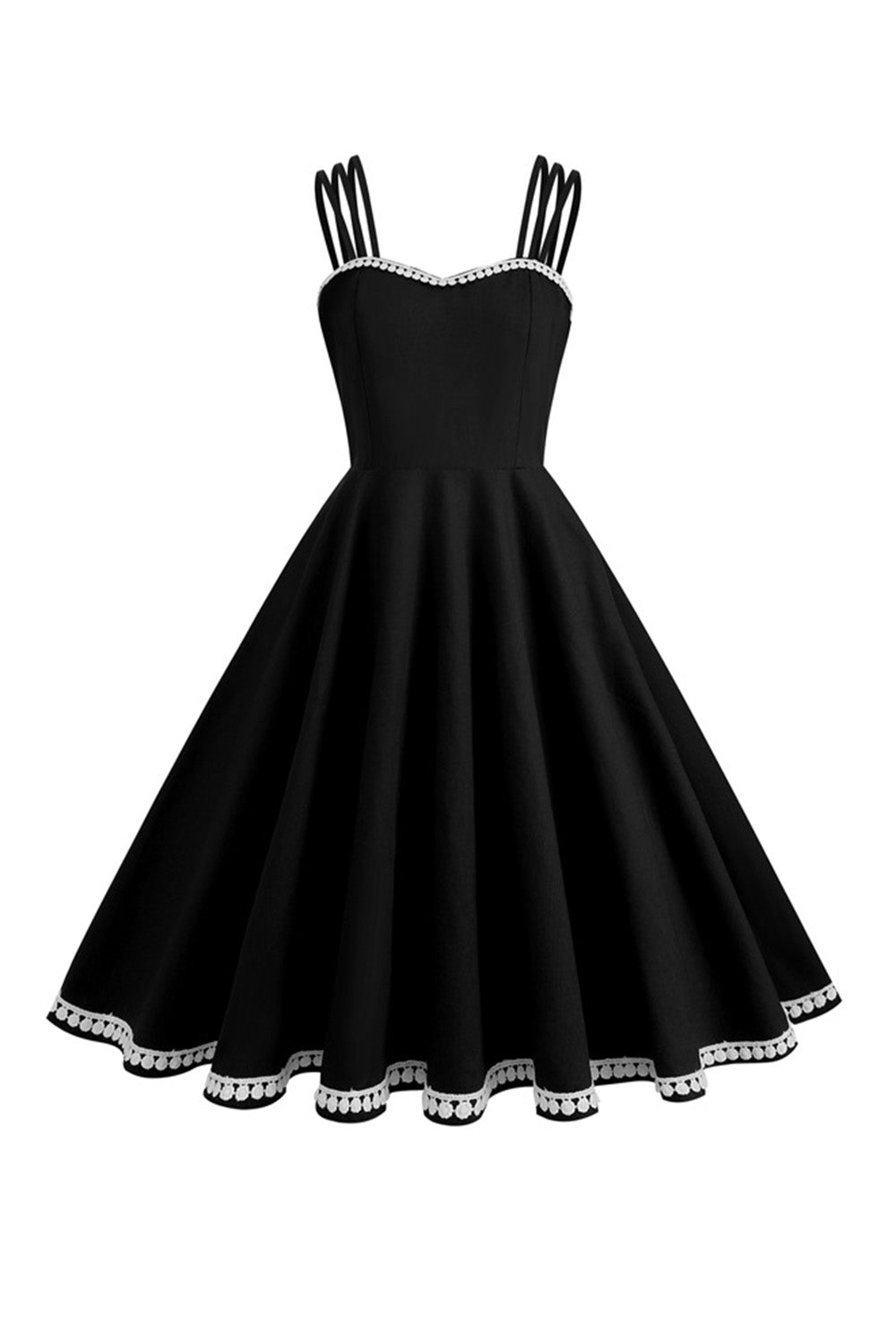 Hepburn Style Swing Black Vintage Dress