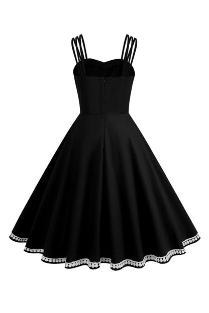 Hepburn Style Swing Black Vintage Dress