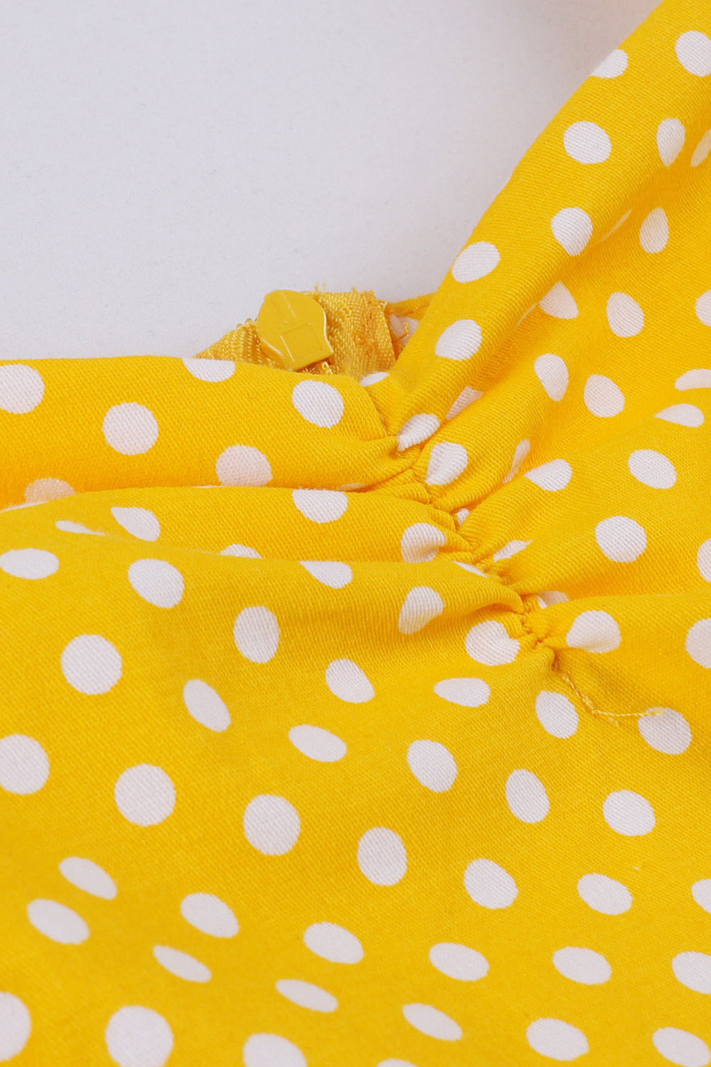 Yellow Polka Dots Sleeveless Spaghetti Straps Vintage Dress