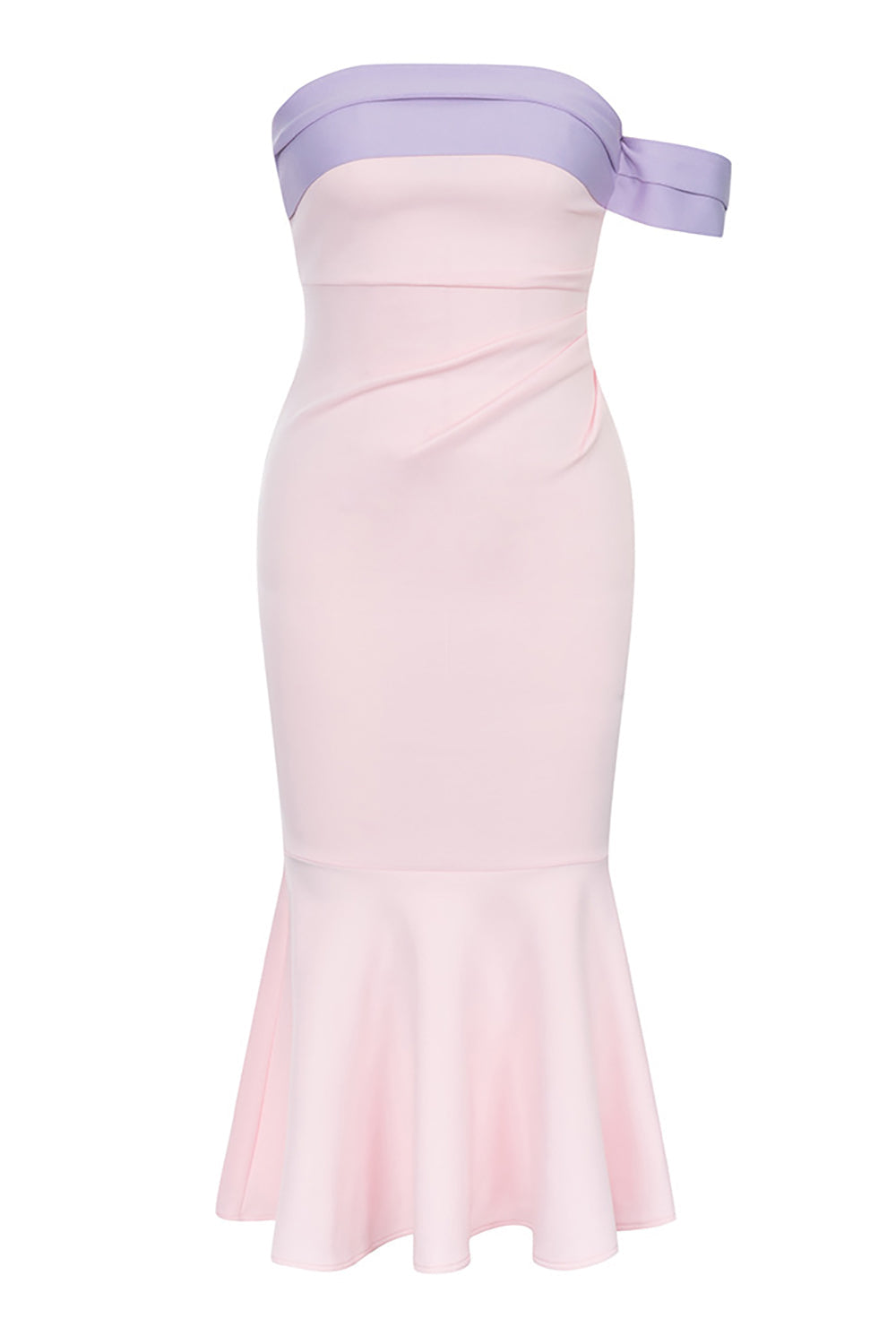 Blush Pink Strapless Mermaid Cocktail Dress