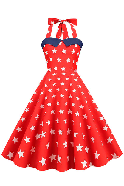 Retro Style Halter Navy Vintage Dress