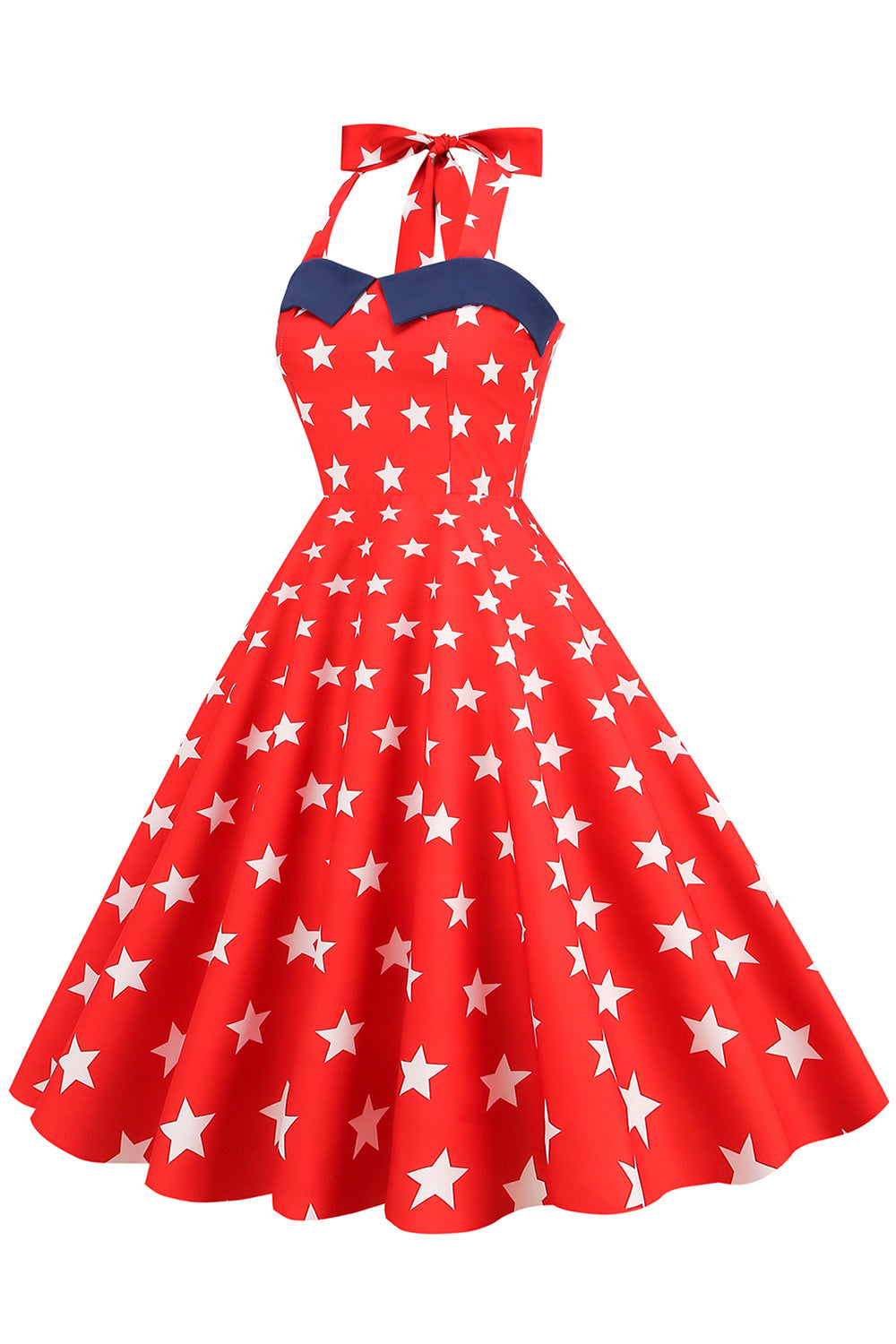 Retro Style Halter Navy Vintage Dress