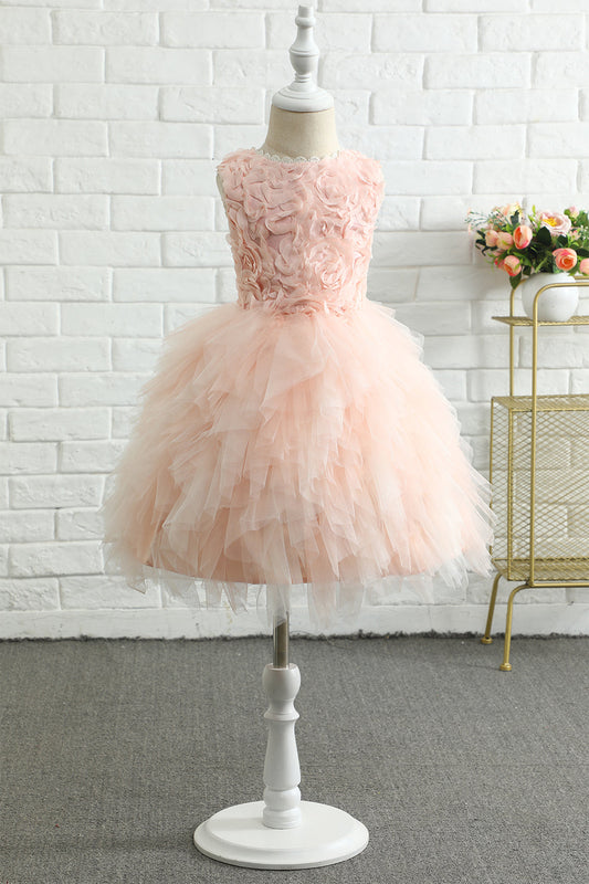 Light Pink Sleeveless Flower Girl Dress