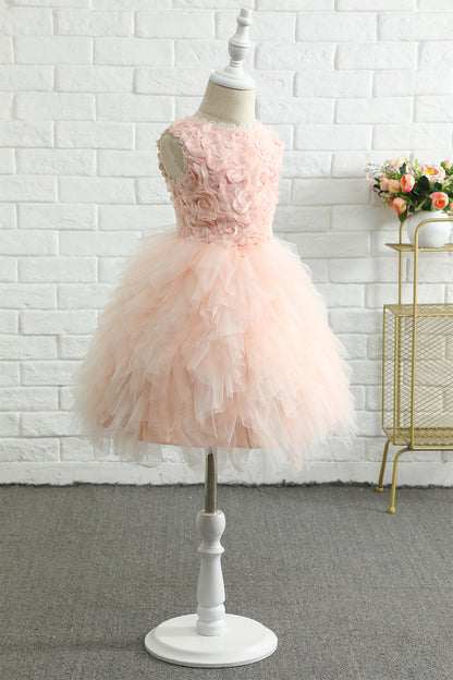 Light Pink Sleeveless Flower Girl Dress