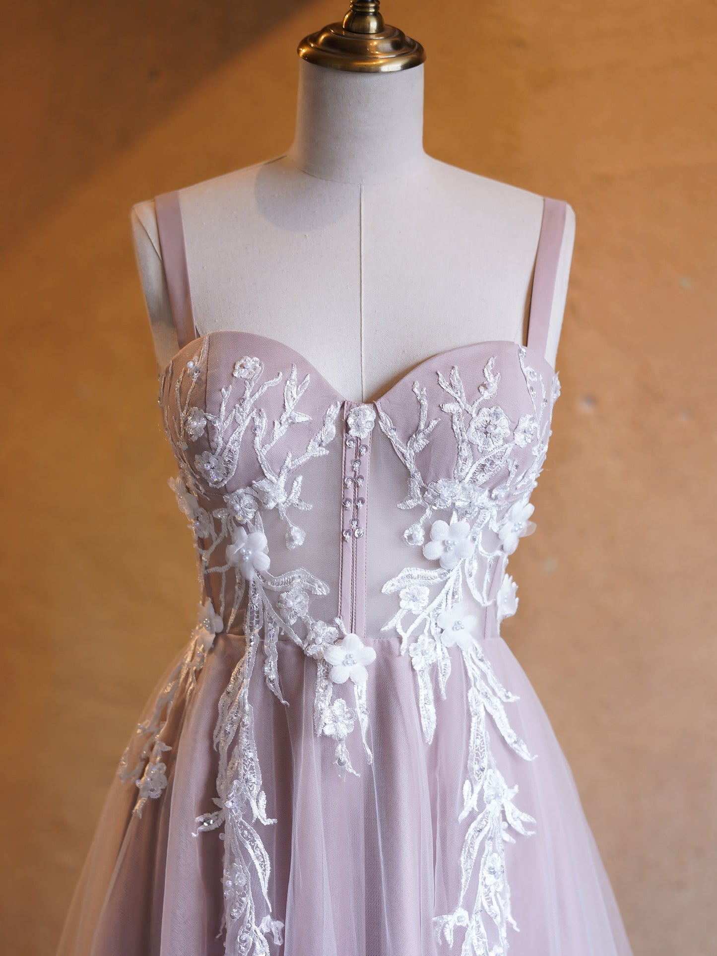 Felicity |Lavender A-line Sweetheart Neckline Tulle Sweep Train Prom Dress