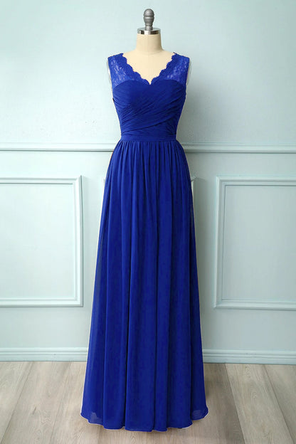 Long V-neck Bridesmaid Dress