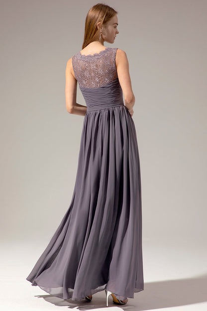 Long V-neck Bridesmaid Dress