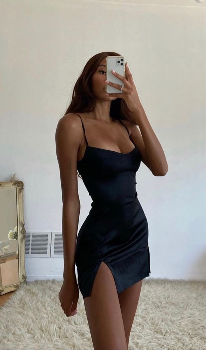 LTP1791,Sexy Black Homecoming Dresses, Spaghetti Straps Short Prom Dresses, Homecoming Dress with Short Slit