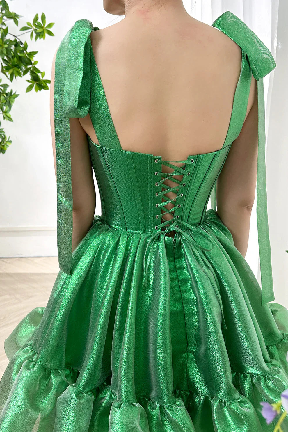 Green Sweetheart Organza Homecoming Dresses A-Line Party Gown, LTP3202