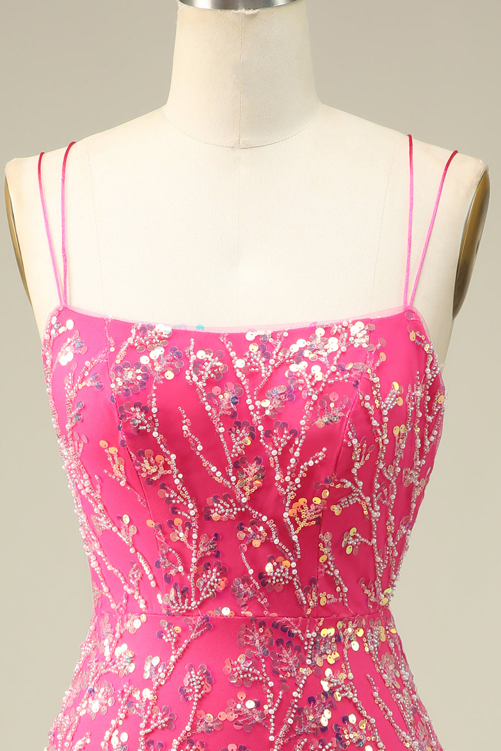 Elegant Fuchsia Corset Back Bodycon Homecoming Dress With Tassel