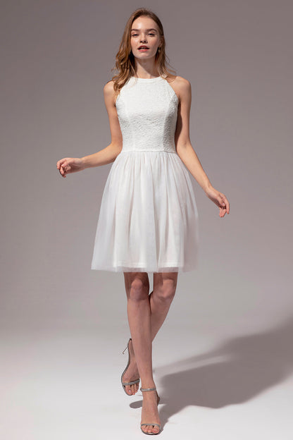 Halter Lace Homecoming Dress