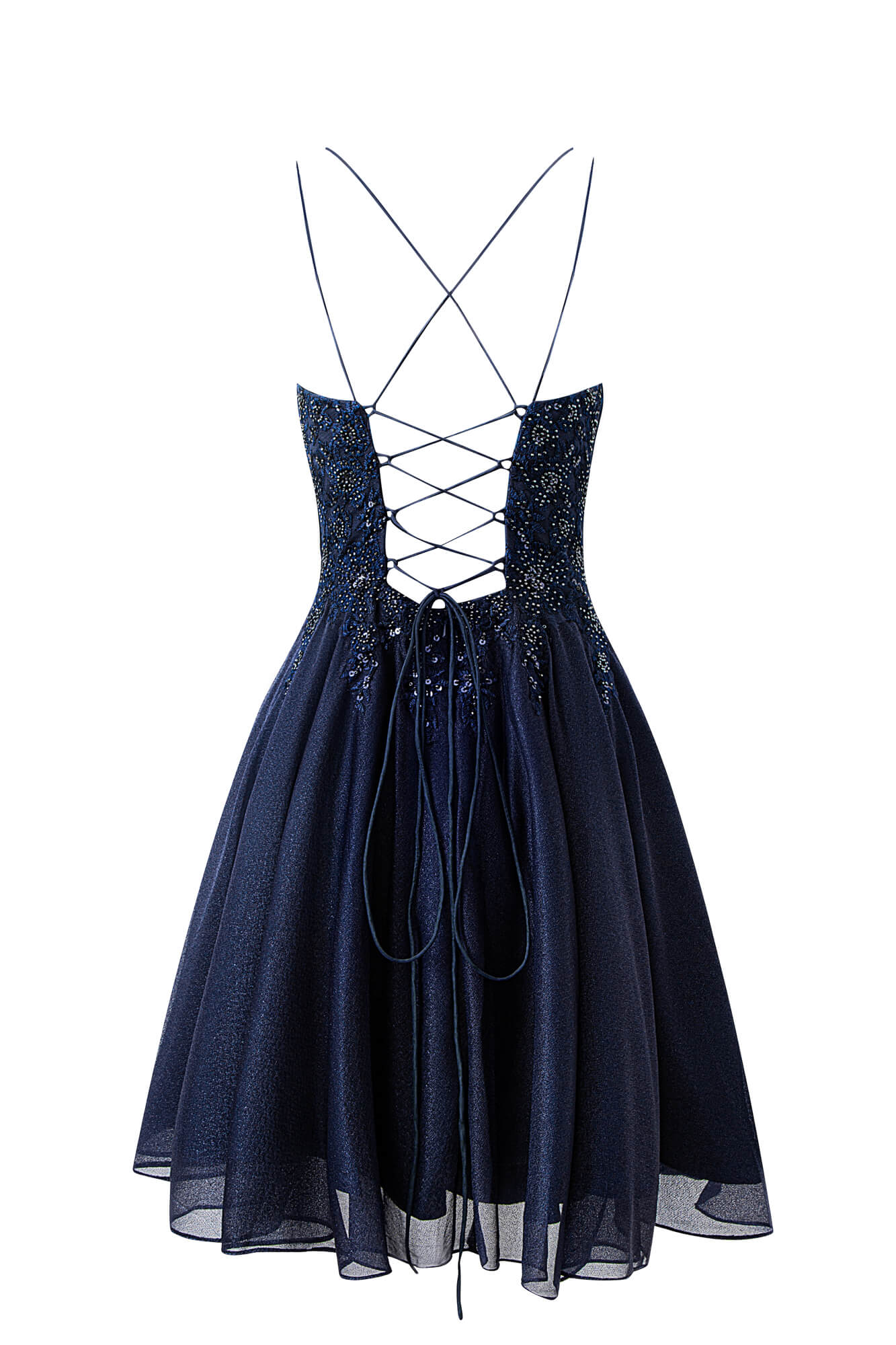 Evelyn Navy Blue | A-line Chiffon Short Homecoming Dress