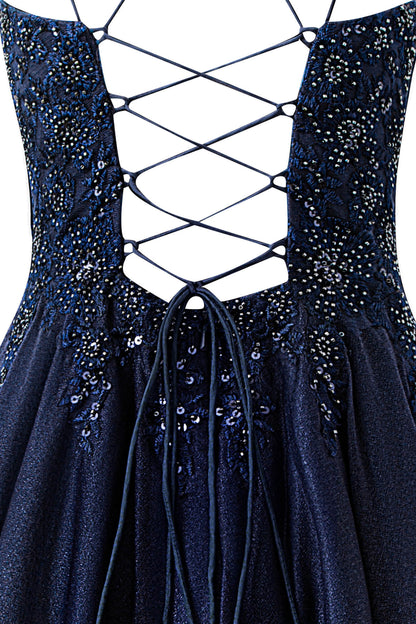 Evelyn Navy Blue | A-line Chiffon Short Homecoming Dress