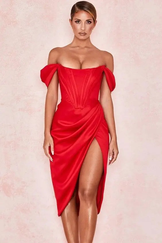 Off The Shoulder Red Homecoming Dresses Sexy Mini Prom Dress, LTP2978