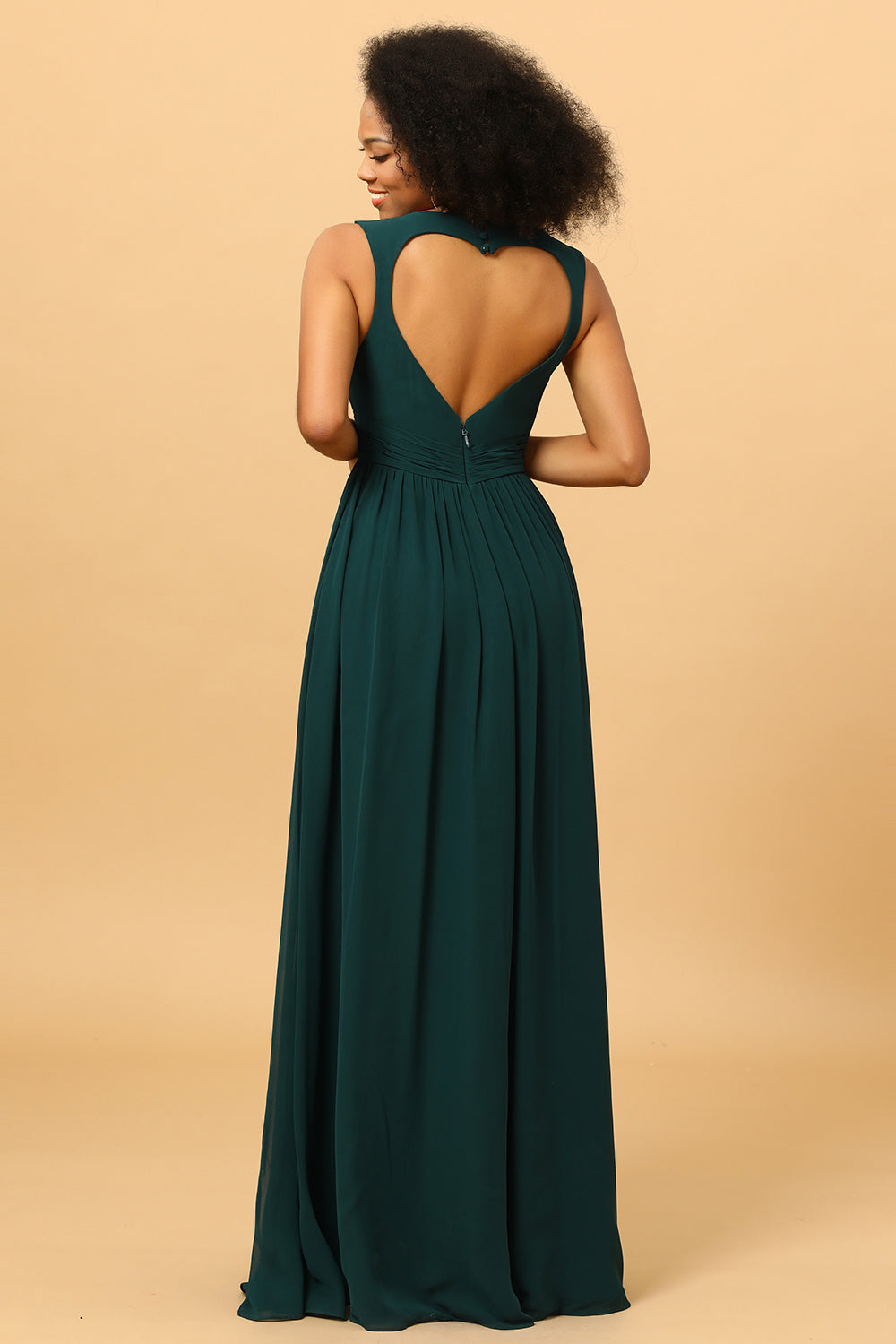 Chiffon Green Bridesmaid Dress with Ruffles