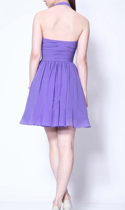 Halter Neckline Short Chiffon Cute Mini Homecoming Dress Graduation Dress     fg3418