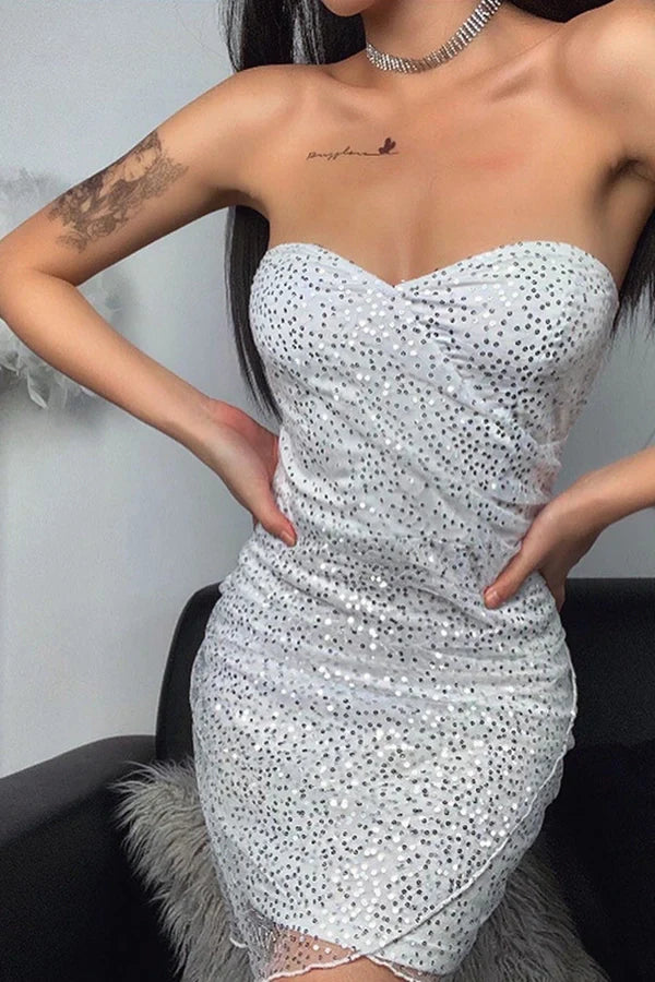 LTP1450,Silver homecoming dresses bodycon sequin homecoming dresses tight party gown