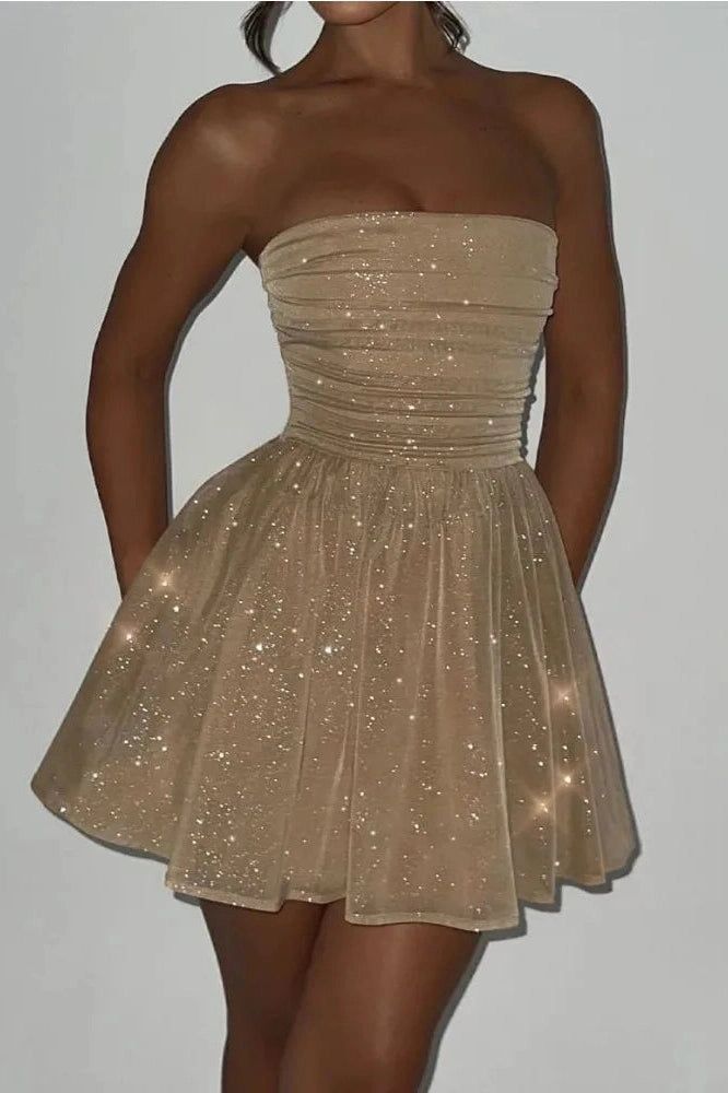 Sparkle A-Line  Homecoming Dresses Sleeveless Mini Party Gown, LTP3113