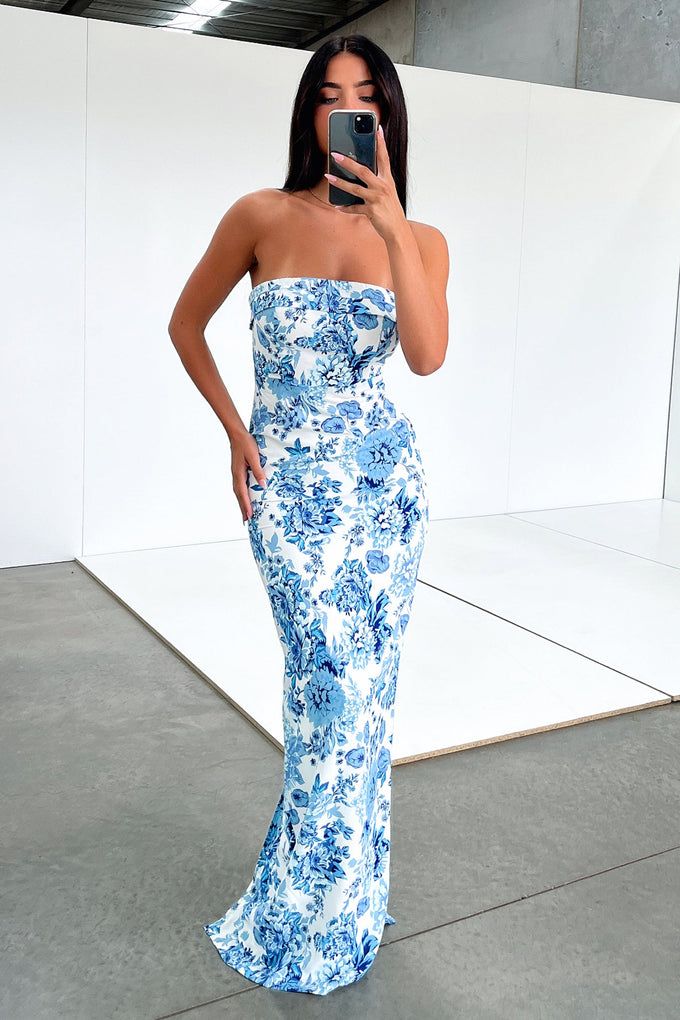 Strapless Floral Sheath Long Prom Dresses, LTP3274