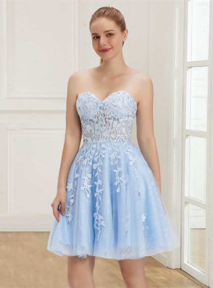 Sweetheart Royal Blue Homecoming Dress Mini Party Gown, LTP2912