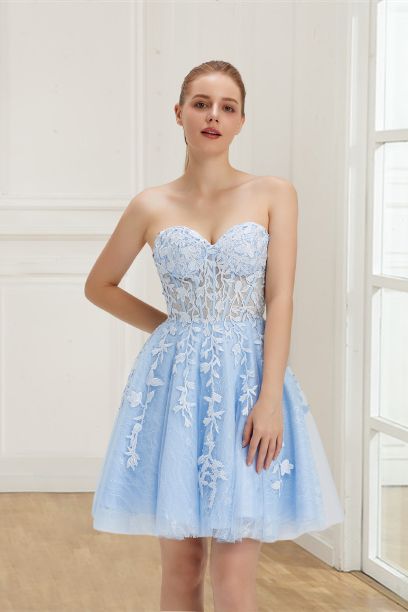 Sweetheart Royal Blue Homecoming Dress Mini Party Gown, LTP2912