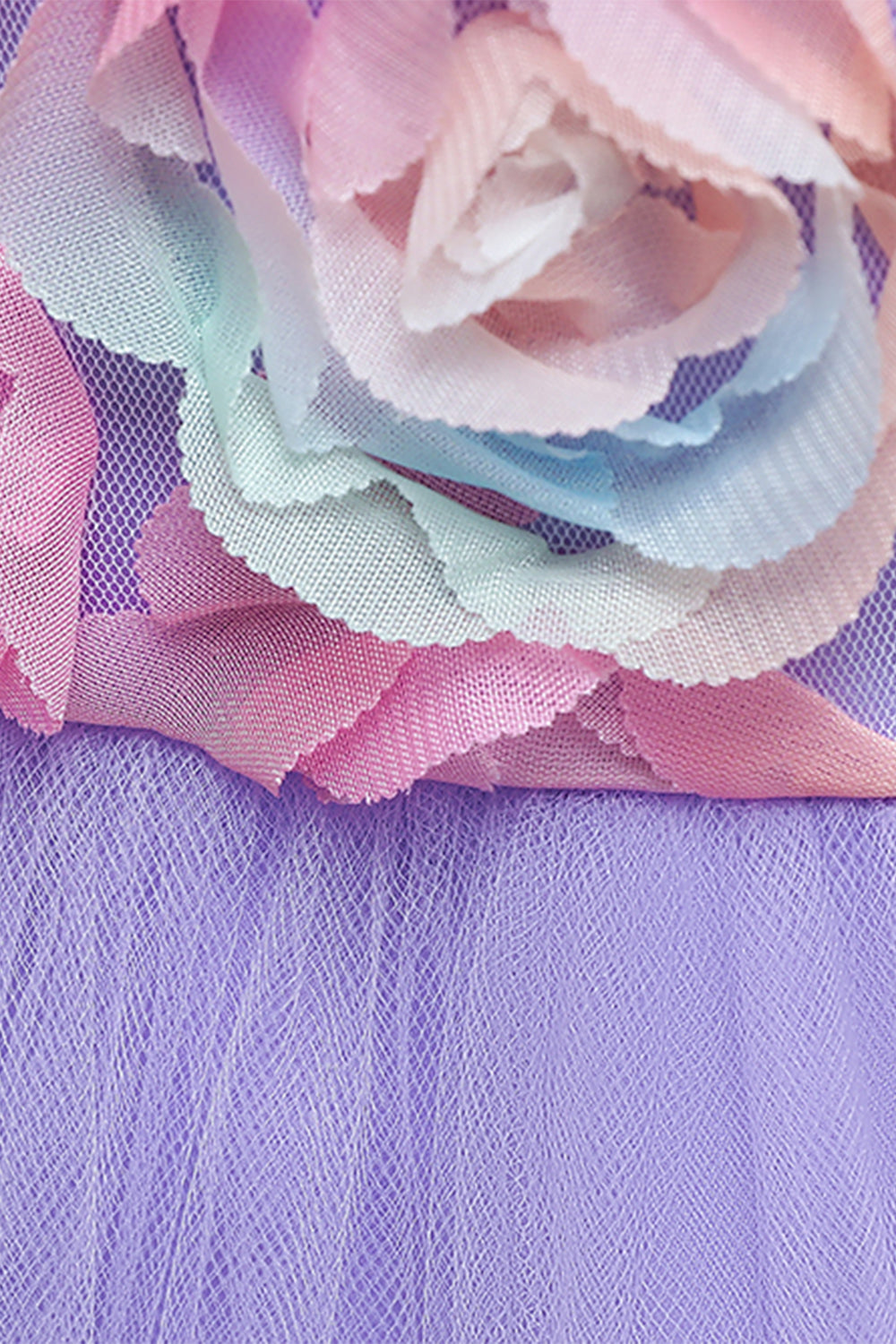 Pink Flower Girl Dress with Flowers and Bowknot