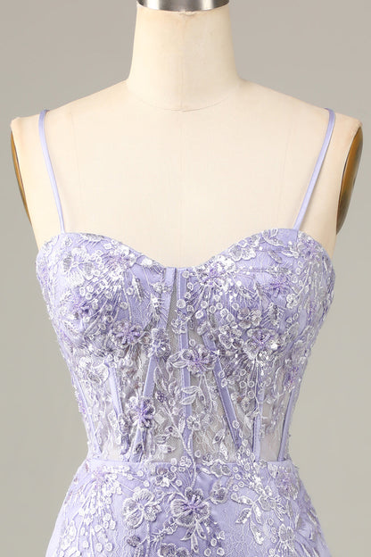 Pretty Bodycon Corset Homecoming Dress With Lace Detail