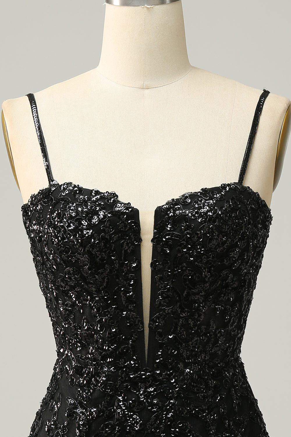 Sparkly Black Corset Sequins Tight Homecoming Dress with Lace