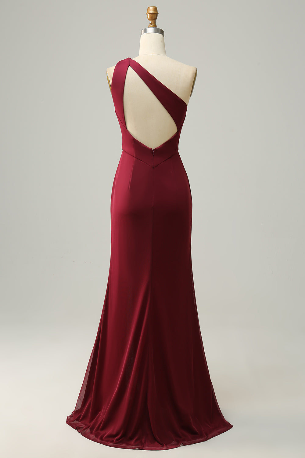 One Shoulder Desert Rose Long Bridesmaid Dress with Slit