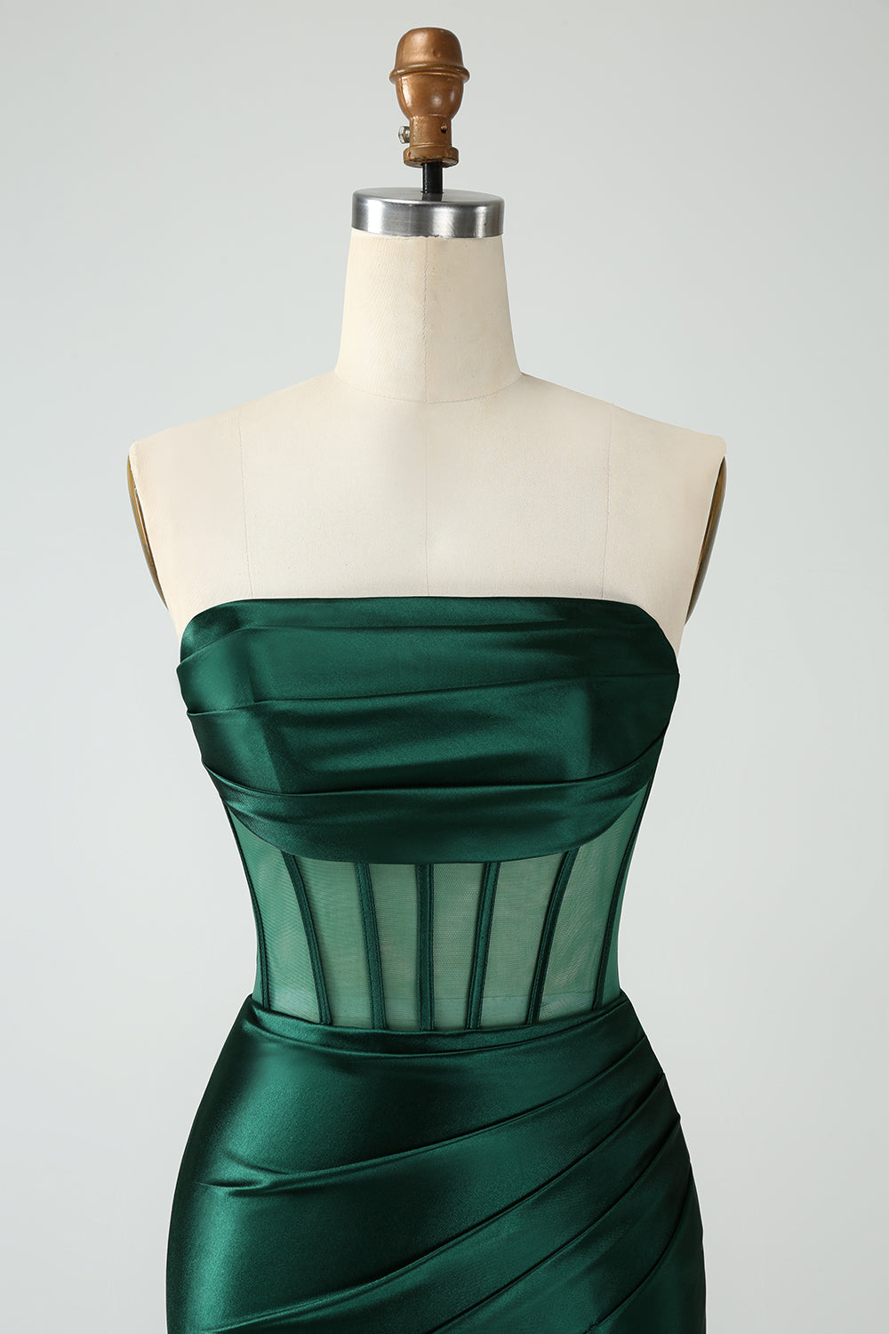 Dark Green Corset Strapless Bodycon Short Homecoming Dress