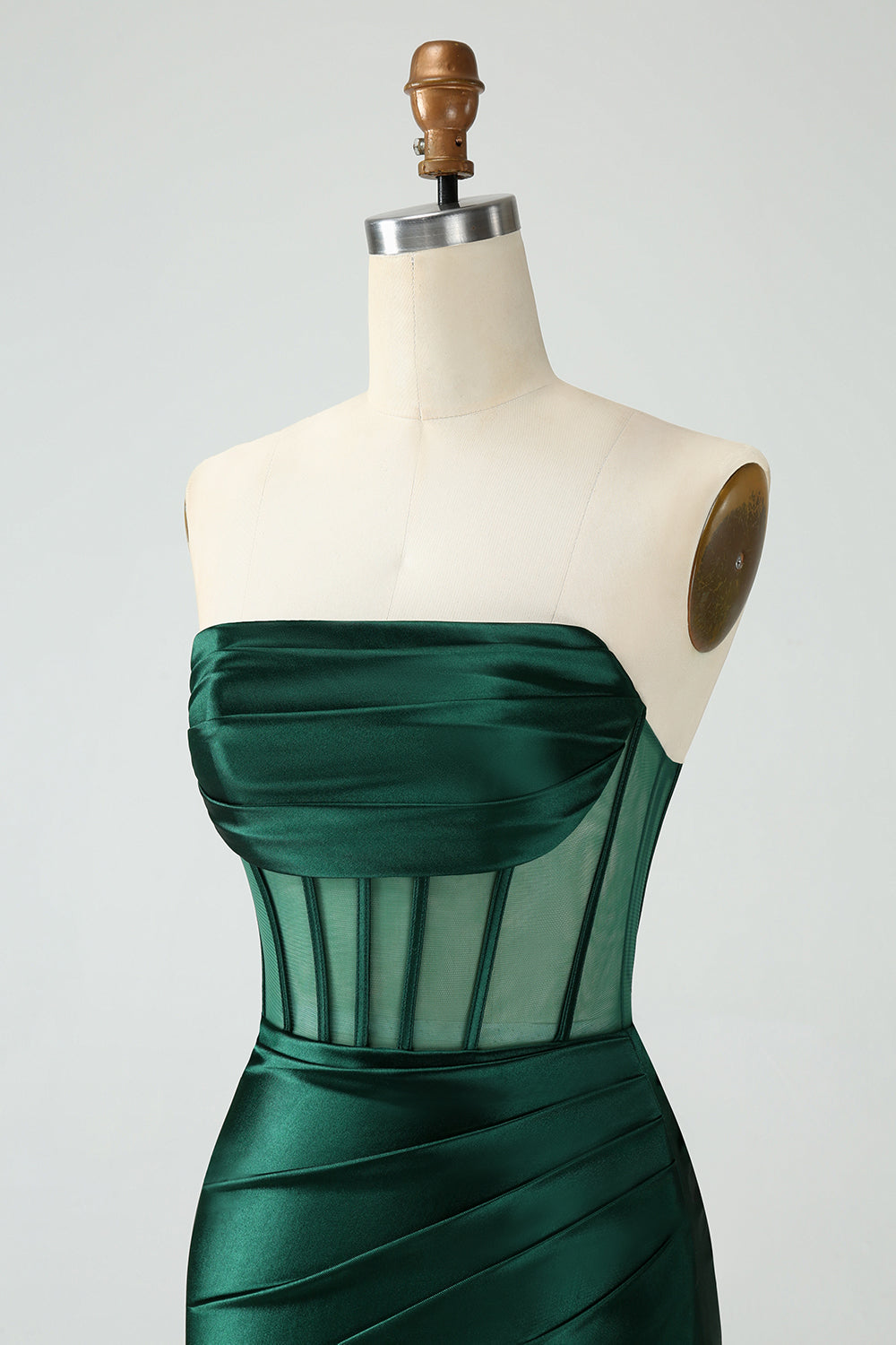 Dark Green Corset Strapless Bodycon Short Homecoming Dress