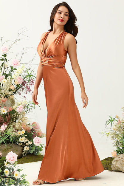 Green Halter Sleeveless A Line Bridesmaid Dress