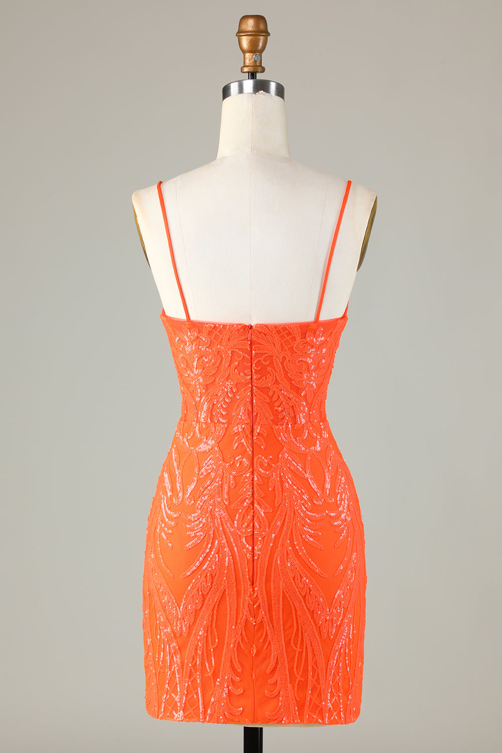 Sparkly Sequins Tight Orange Homecoming Dress